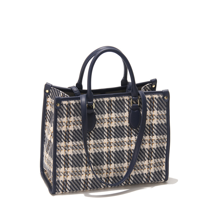 Plaid Large Toto Canvas Woman Handbag